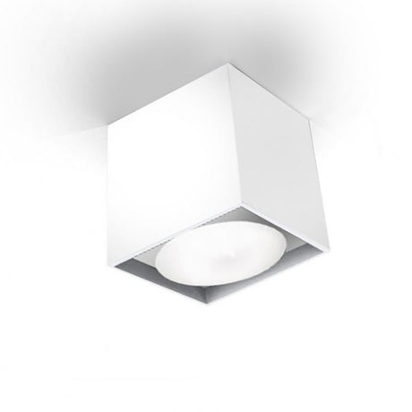 Panzeri Two LED Aufbauleuchte Spot in Weiß, viereckiger Aluminiumrohr für stilvolle Deckenbeleuchtung.