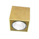 Panzeri Two LED Aufbauleuchte Spot in Goldblatt, viereckiger Aluminiumkörper, ideal für Hänge- und Deckenbeleuchtung.