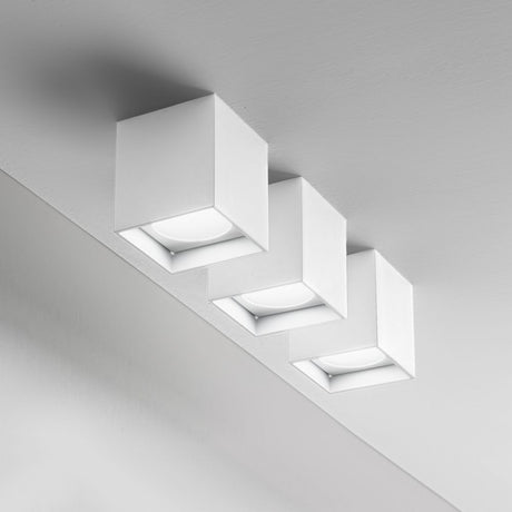 Panzeri Two LED Aufbauleuchte Spot in Weiß, moderne Hänge- und Deckenleuchte aus Aluminium.