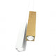 Panzeri quadratische LED Pendelleuchte in Weiß und Gold, elegante Aluminium-Hängeleuchte für modernes Wohnen.