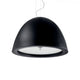 Panzeri Willy Glas XL-pendellampe i svart glass med diffusorplate av glassplate.