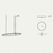 Panzeri Zero Baldachin für Round / Ellipse / Square, exzentrisch, 1 Ring, Deckenanschluss für Pendelleuchten