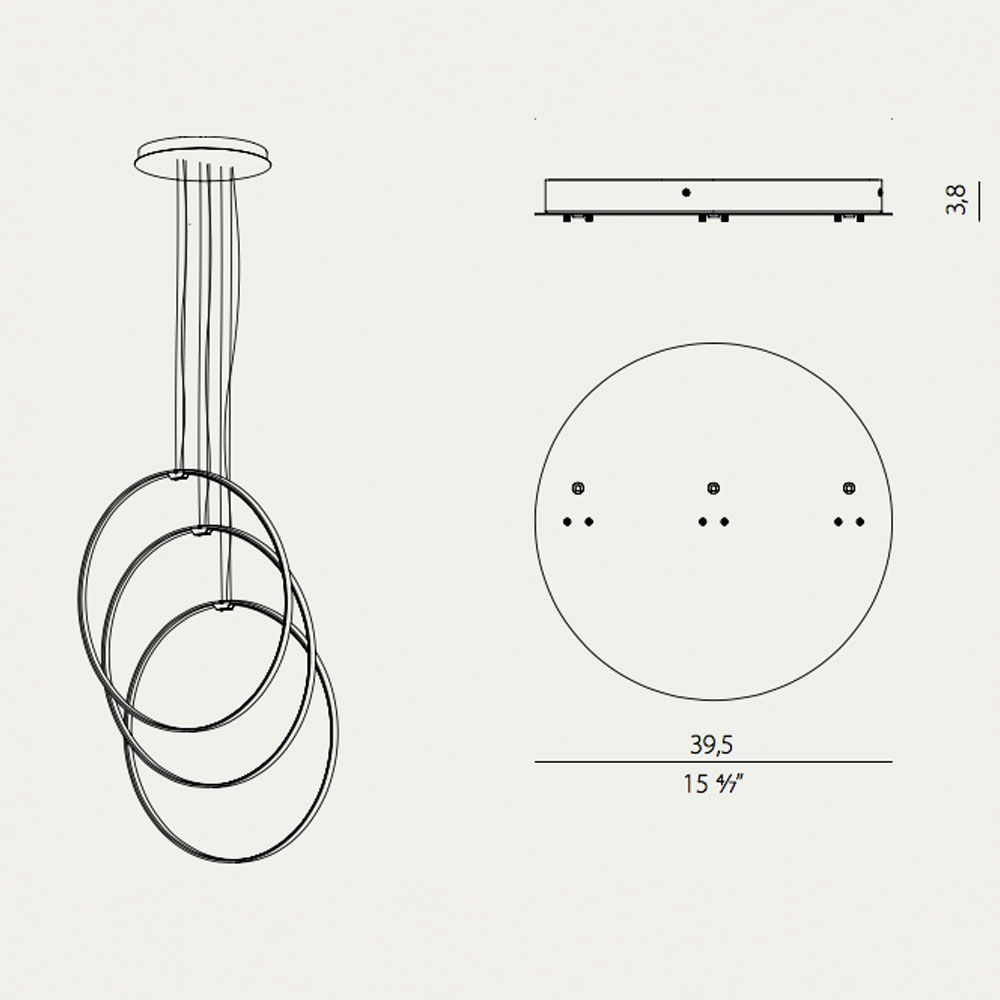 Zero Baldachin für Vertical Ringe  Panzeri 3 Ringe Gold 