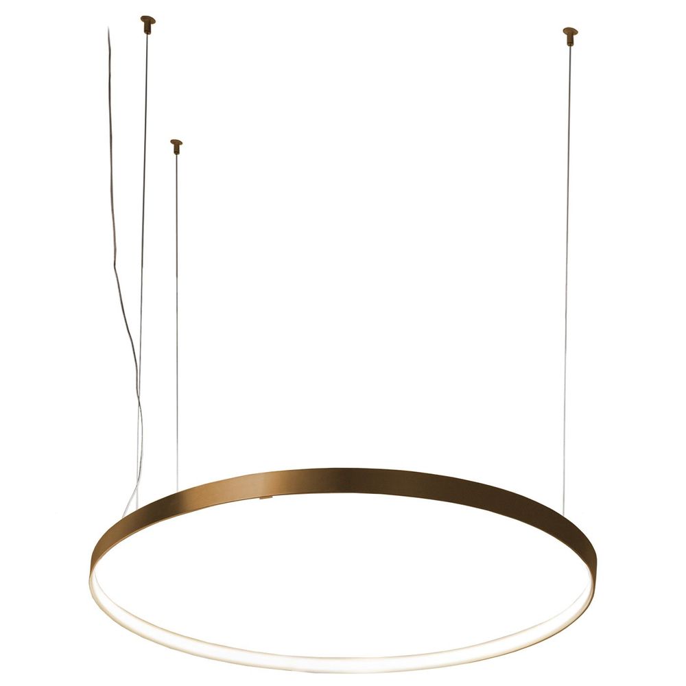 Zero Round LED-Ring Pendelleuchte  Panzeri Bronze Ø 122cm 