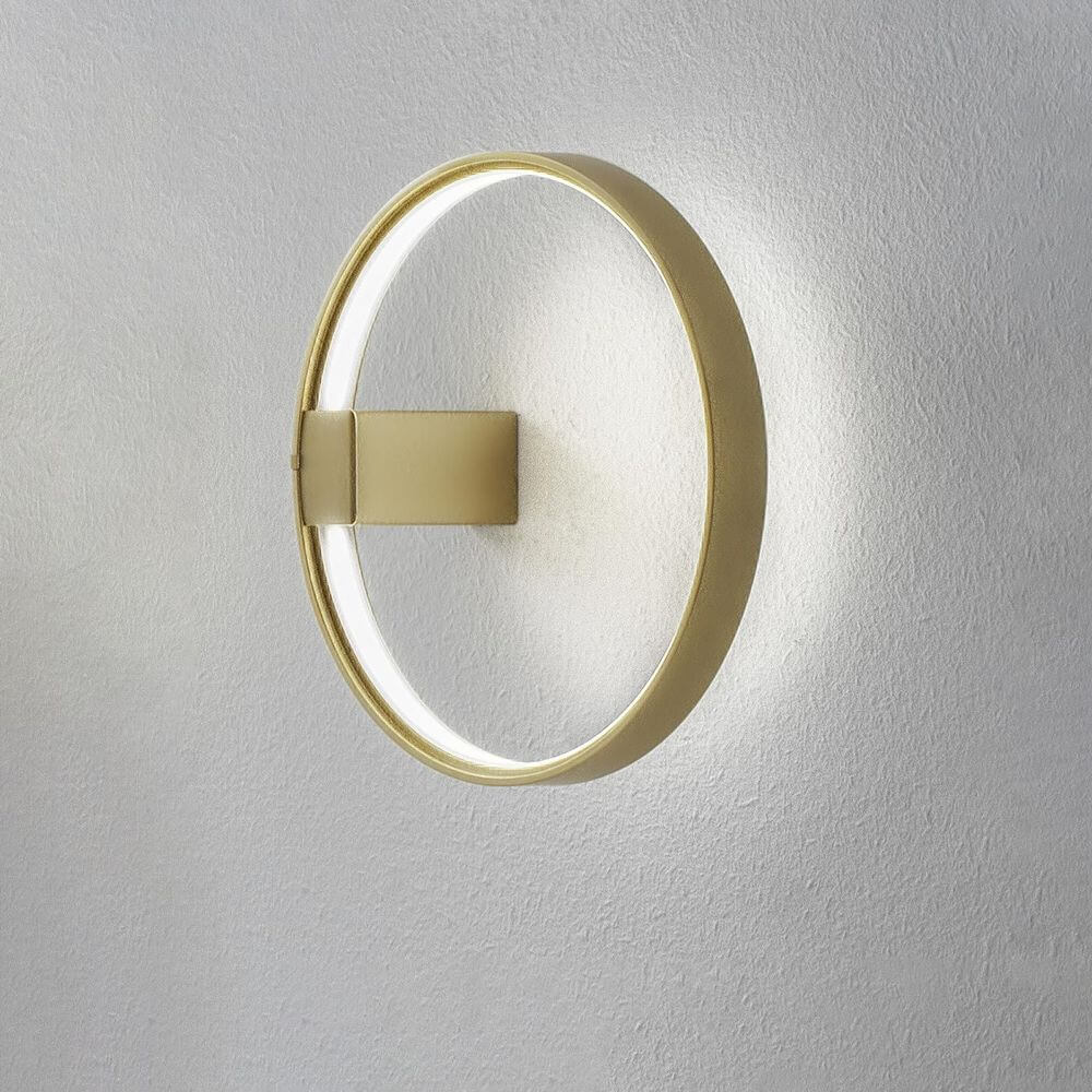 Panzeri Zero Round LED-Wandleuchte Ring an der Wand, minimalistisch und elegant mit indirektem Licht.