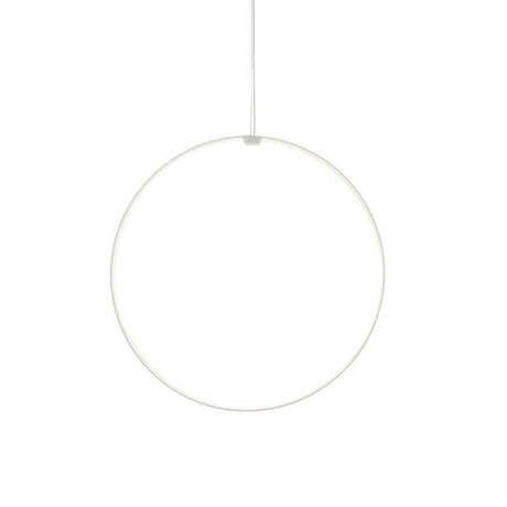 Panzeri Zero Round Vertical LED-rengasvalaisinriippu elegantilla rengasmuotoilulla, katosta leijuen.