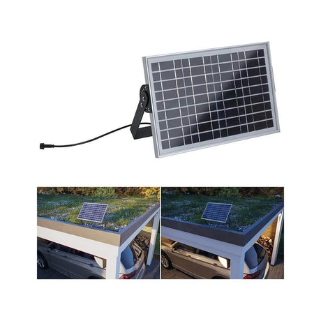 Park + Light Einspeisung Solarmodul Silber IP65 5W für flexible 12V Beleuchtung im Garten und Carport