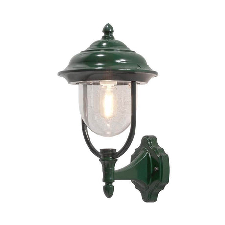 Applique da esterno Parma verde, elegante lampada da parete verde per esterni dal design classico.