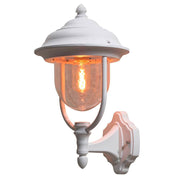 Parma Wand-Außenlaterne Weiß mit warmem Lichtschein und elegantem Design.