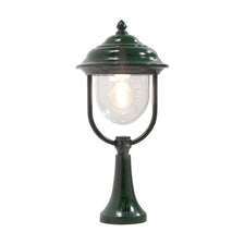Parma sokkellamp groen, helder acrylglas met groen frame en heldere lampenkap.