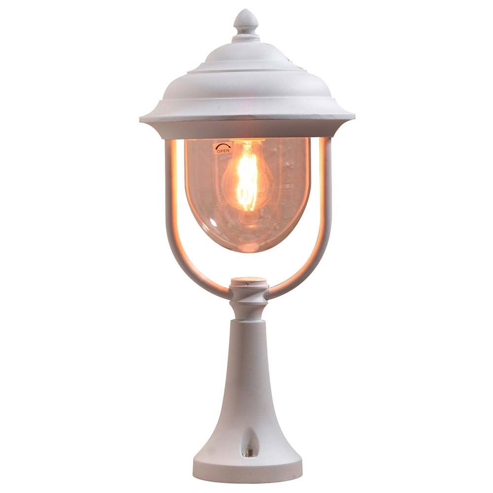 Parma pedestal light white, clear acrylic glass