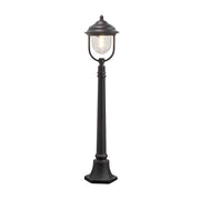 Parma Wegeleuchte Schwarz, klares Acrylglas, elegante schwarze Außen-Stehleuchte mit klarem Acrylglas
