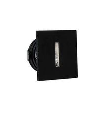 Passagio LED square recessed outdoor wall light Slot 3000K IP54 in a chic square design with a black finish.
