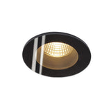 Patta-I LED Einbauleuchte rund, schwarz, warmweißes Licht, IP65, für Deckenstärken bis 20 mm, schwenkbar.