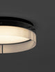 Pauline LED Deckenleuchte 3000K Schwarz - moderne Deckenleuchte mit sanft gebogenem Glas und ultraflachem Profil.