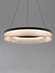 Elegant Pauline LED Pendelleuchte 3000K Schwarz mit sanft gebogenem Glas in modernem Design.