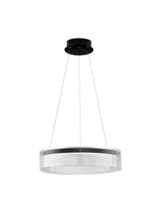 Pauline LED pendant light 3000K black with softly curved glass and modern design.