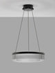 Pauline LED Pendelleuchte 3000K Schwarz mit sanft gebogenen Glaselementen und modernem Design.