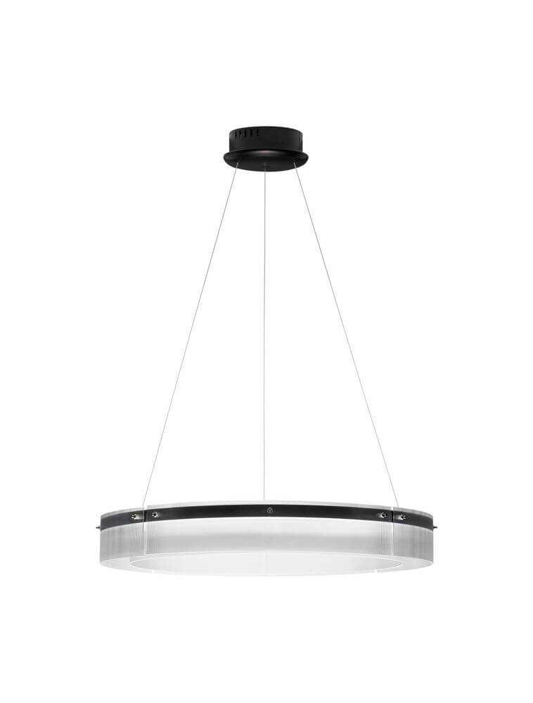 Pauline LED Pendelleuchte in Schwarz, modernes Design mit sanft gebogenem Glas für sanfte Lichtdiffusion.