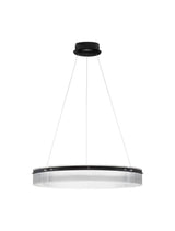 Pauline LED Pendelleuchte in Schwarz, modernes Design mit sanft gebogenem Glas für sanfte Lichtdiffusion.