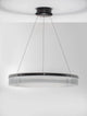 Pauline LED Pendelleuchte 3000K Schwarz mit sanft gebogenem Glas und ultraflachem Profil.