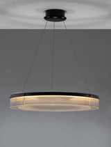Pauline LED Pendelleuchte in Schwarz mit sanft gebogenem Glas für moderne Raumbeleuchtung.