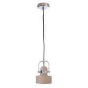 Pendentif en béton Pavo Ø 14 cm, style industriel, avec béton et métal chromé, look gris épuré.