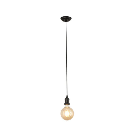 Pendelleuchte ART E27 2m Abhängung Schwarz mit Edison-Glühbirne, moderne schwarz hängende Deckenlampe