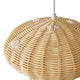 Pendelleuchte Allie aus Rattan mit pilzförmigem Design für bezauberndes Licht im Kinderzimmer.