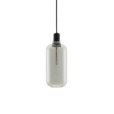 Pendelleuchte Amp L Rauchglas aus Rauchglas mit dekorativer Glühbirne im nostalgischen Design