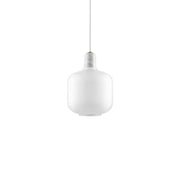 Pendelleuchte Amp S Ø 14cm Weiß - elegante Glaslampe in weißer Opazität mit nostalgischem Design.