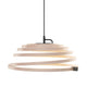 Pendelleuchte Aspiro 8000 aus Holz Ø 50cm in Spiralform für modernes Ambiente.