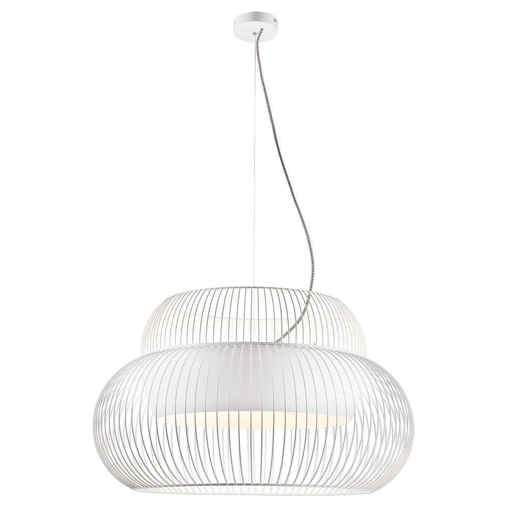 Pendelleuchte Atlas mit modernem Design in Weiß, ideal für elegante Wohnräume.