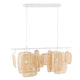 Pendelleuchte Bali Länglich aus Rattan, modernes Design, ideal für Esszimmer und Wohnzimmer