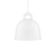 Pendelleuchte Bell M Ø 42cm Weiß - elegante weiße Lampe in Glockenform, ideal für Wohn- und Arbeitsräume.