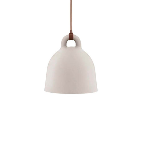 Lampa wisząca Bell S Ø 35cm Piasek w prostej, solidnej formie z gładką powierzchnią