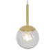 Pendelleuchte Chisell 15 aus mundgeblasenem Glas mit goldenem Element im Art-déco-Stil.