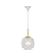 Pendelleuchte Chisell 25 mit modernem Messing und mundgeblasenem, verwirbeltem Glas.