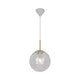 Pendelleuchte Chisell 25 mit mundgeblasenem, verwirbeltem Glas und elegantem Messing, moderner Art-déco-Stil.