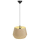 Pendelleuchte Dicte 40 mit plissiertem Lampenschirm in Beige, ideal für gemütliche Raumbeleuchtung.