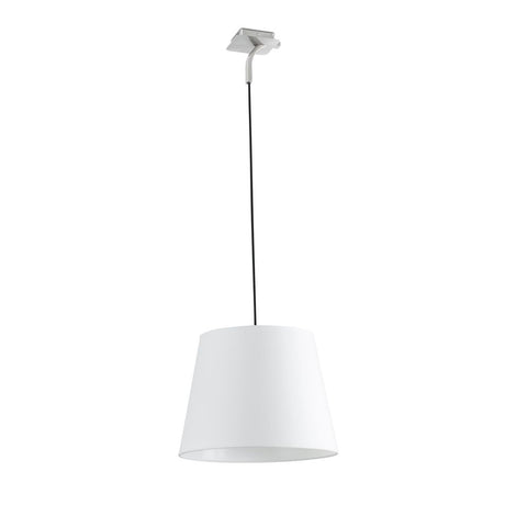 Pendelleuchte ESSENTIAL Weiß mit schlichter, eleganter Form und weißem Lampenschirm.
