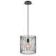 Pendelleuchte Elvis in modernem Design mit drahtartiger Lampenschirm und Edison-Glühbirne.