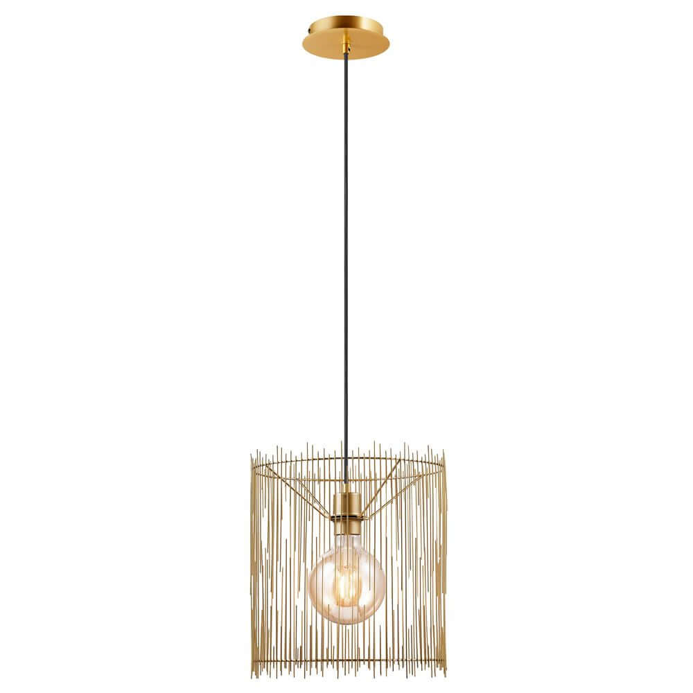 Pendelleuchte Elvis in modernem Design mit goldener Oberfläche und glühbirne.