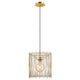 Pendelleuchte Elvis in modernem Design mit goldener Oberfläche und glühbirne.