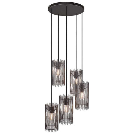 Pendelleuchte Elvis 5-flammig mit modernem Design und fünf hängenden Lichtquellen für stilvolle Beleuchtung.