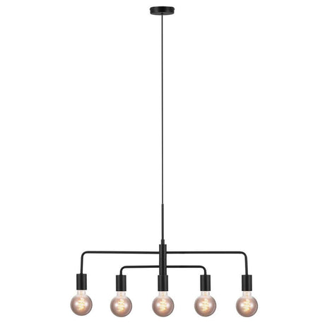 Pendelleuchte Gloom 5-Spot mit 5 Glühbirnen in modernem Design, ideal für stilvolle Innenräume.