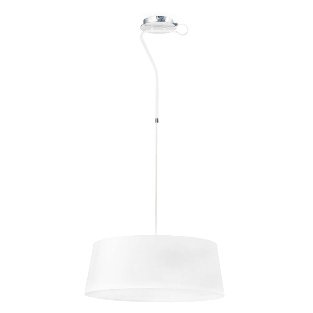 Pendant Lamp Hotel 3-Flame Chrome, blanc