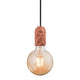 Pendelleuchte Hang mit dekorativem Lampenschirm in modernem Design und Edison-Glühbirne.