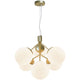Pendelleuchte Ivona 6-Spot mit eleganten Glas-kugeln und modernem Design in goldener Optik.