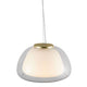 Pendelleuchte Jelly aus zwei Glaslagen mit warmem Licht und schlichtem Design.